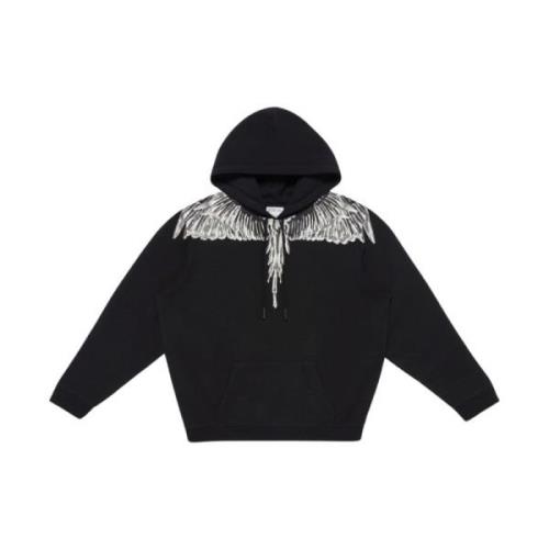 Wings Print Hoodie Marcelo Burlon , Black , Heren