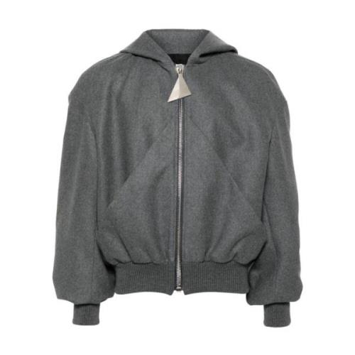 Grijze Wollen Hoodie Jas The Attico , Gray , Dames