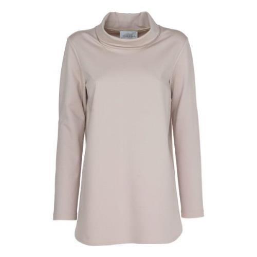 Milano Stitch T-shirt met Ring Halslijn Vicario Cinque , Beige , Dames