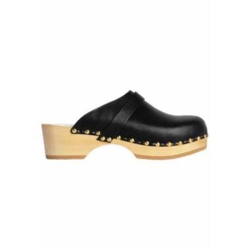 Studded Rock Klompen met 60 Gouden Studs Youyou , Black , Dames