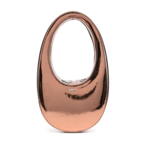 Bronze-tone Mirrored Finish Cirkelvormige Handtas Coperni , Brown , Da...