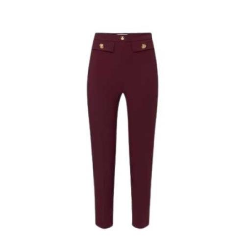 Bordeaux Slim Fit Enkellange Broek met Klepzakken Elisabetta Franchi ,...