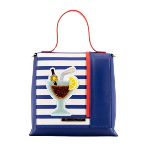 Blauwe Streep Eco Leren Tas Braccialini , Blue , Dames