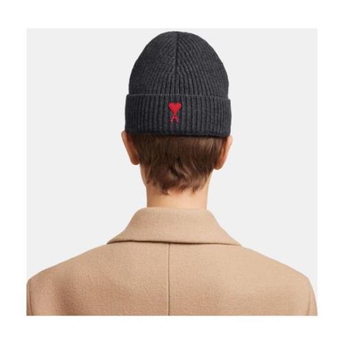 Rode Hart Bonnet Ami Paris , Gray , Heren