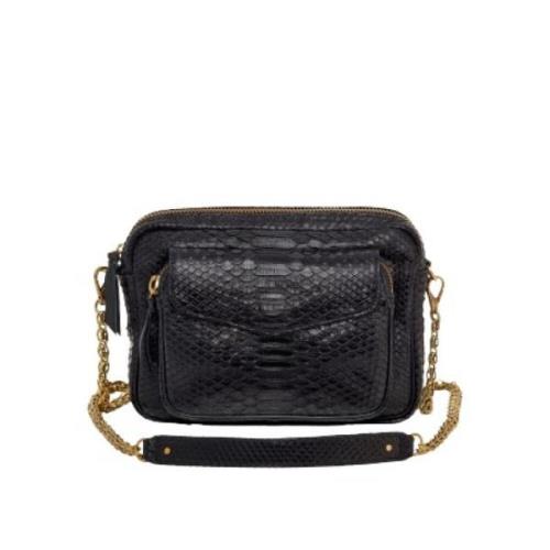 Big Charly Python Zwart Gouden Ketting Tas Claris Virot , Black , Dame...