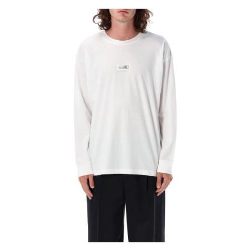 Witte Lange Mouw Katoenen T-shirt MM6 Maison Margiela , White , Heren