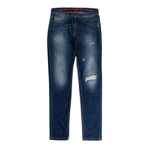 Gescheurde jeans voor mannen Bikkembergs , Blue , Heren