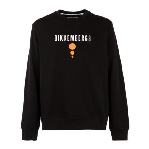 Heren Sweatshirt Zwart Print Bikkembergs , Black , Heren