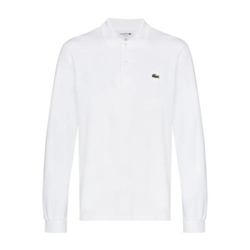 Witte Polo Shirt met Krokodil Logo Lacoste , White , Heren