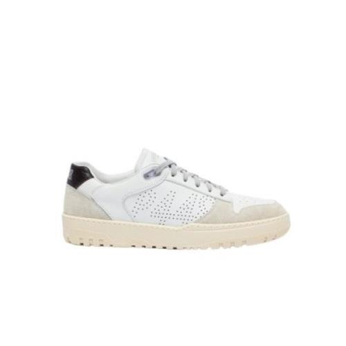 Mason Wit en Beige Suède Sneakers P448 , White , Heren