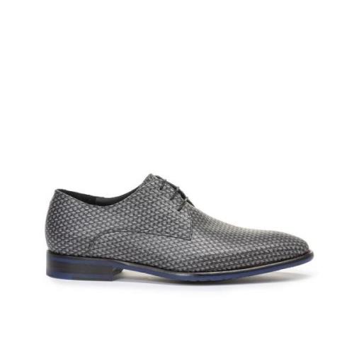 Elegante Leren Schoenen Floris van Bommel , Gray , Heren