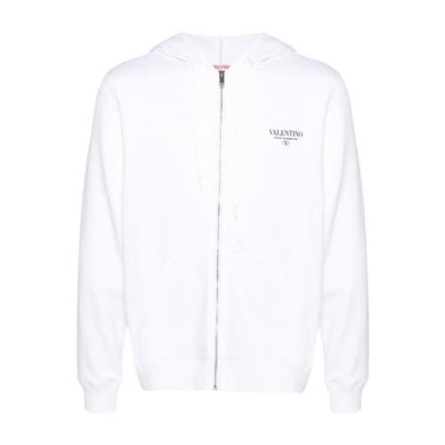 Witte Logo Print Hoodie Valentino Garavani , White , Heren