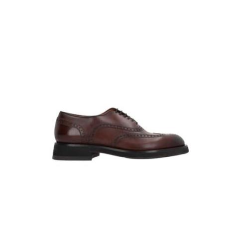 Bruine Oxford Brogue Platte Schoenen Santoni , Brown , Heren