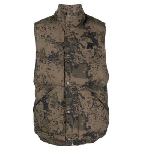 Camouflage Puffer Gilet met Dubbele Zakken Represent , Brown , Heren