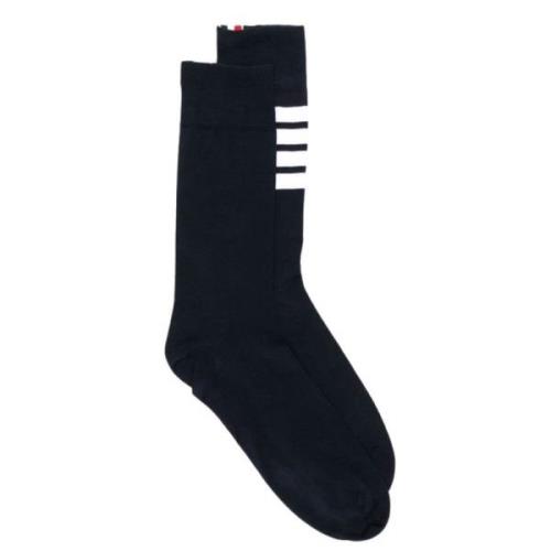 Mid Calf Socks Navy Blue Thom Browne , Blue , Heren