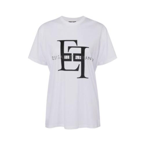 Logo T-Shirt - Casual Stijl Elisabetta Franchi , White , Dames