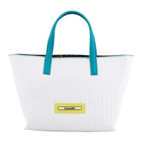 Kim Embossed Leren Tas Outlet Prijs Braccialini , White , Dames