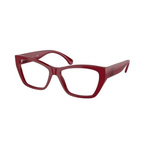 Rood Montuur Bril Chanel , Red , Unisex