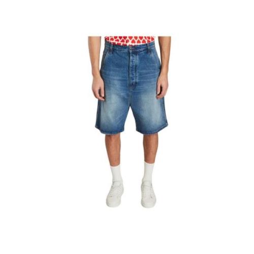 Moderne Denim Shorts met Lage Taille Ami Paris , Blue , Heren