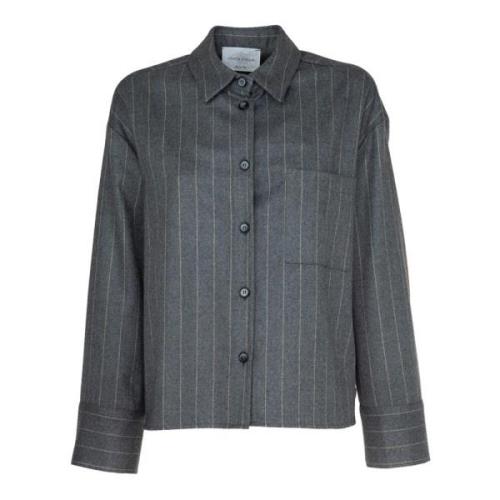 Geruite Flanellen Shirt Susanna Stijl Vicario Cinque , Gray , Dames