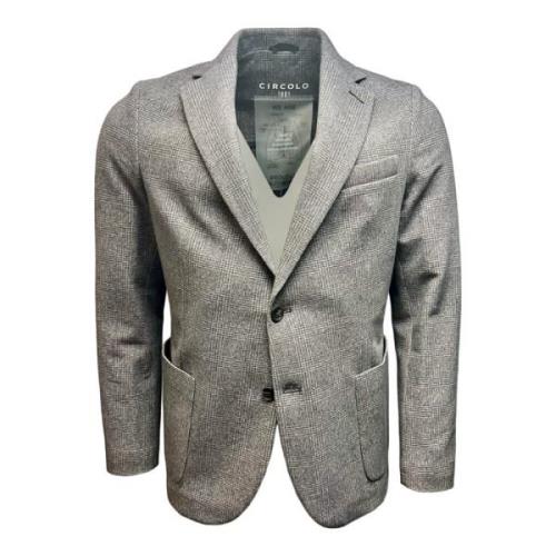 Grijze Glencheck Flanel Jersey Blazer Circolo 1901 , Gray , Heren