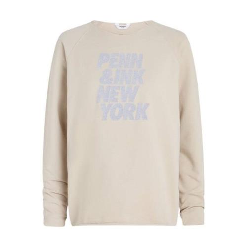 Sweater Print Stijlvolle Sweatshirt Penn&Ink N.Y , Beige , Dames