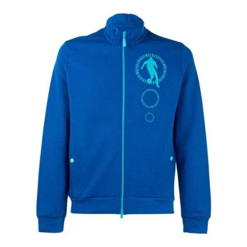 Heren Elektrisch Blauwe Rits Hoodie Bikkembergs , Blue , Heren