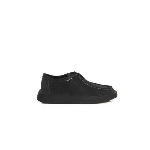 Derby Leren Schoenen Hoge Rubberen Zool Cerruti 1881 , Black , Dames