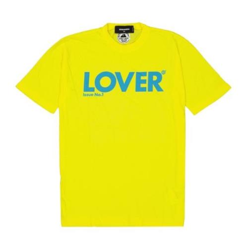 Gele Katoenen T-Shirt Ss22 Dsquared2 , Yellow , Heren