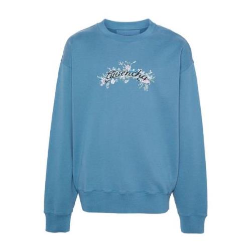 Bloemenprint Crew Neck Sweater Givenchy , Blue , Heren