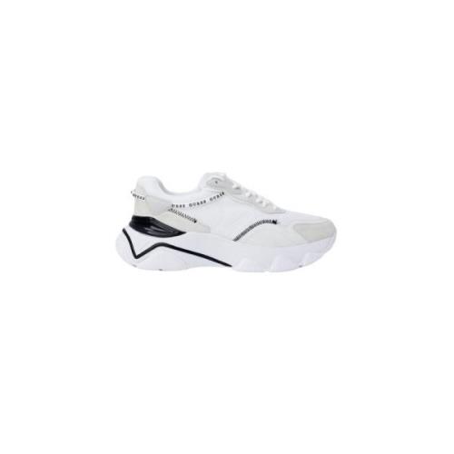 Witte Sportieve Sneakers met Veters Guess , White , Dames