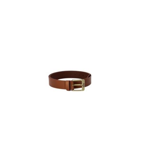 Bruin Leren Gesp Riem Hugo Boss , Brown , Heren