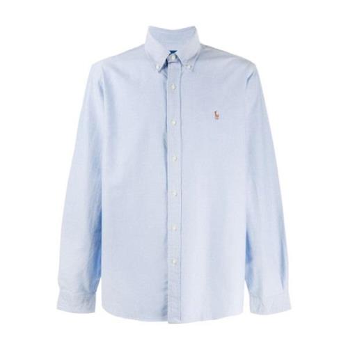 Blauw Button-Down Shirt Katoen Ralph Lauren , Blue , Heren