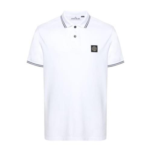 Gestreept Poloshirt Wit Stone Island , White , Heren