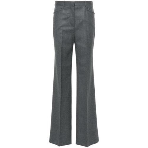 Grijze Straight Leg Wollen Broek Tom Ford , Gray , Dames