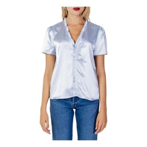 Lichtblauwe V-hals Blouse Vila , Blue , Dames