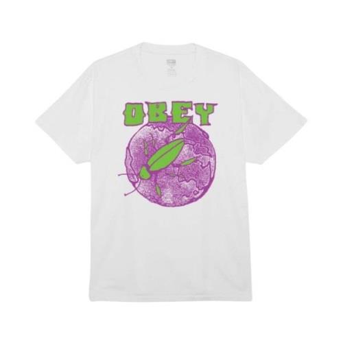 Bedrukt T-shirt Obey , White , Heren