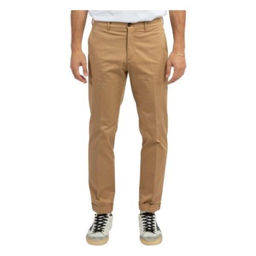 Beige Slim-Fit Katoenen Chino`s Golden Goose , Beige , Heren