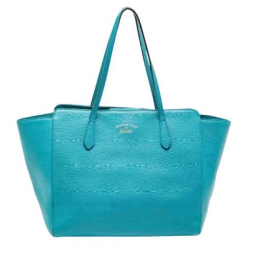 Pre-owned Leather totes Gucci Vintage , Green , Dames