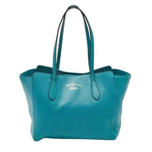 Pre-owned Leather totes Gucci Vintage , Green , Dames