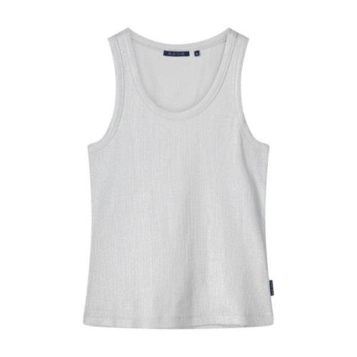 Rib Tanktop Mouwloos Katoen Summum Woman , Gray , Dames