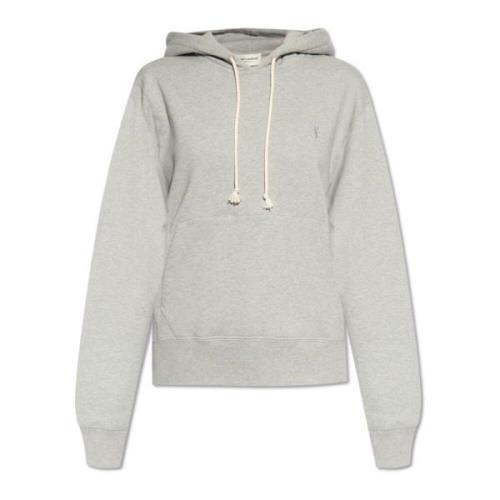 Hoodie met logo Saint Laurent , Gray , Dames