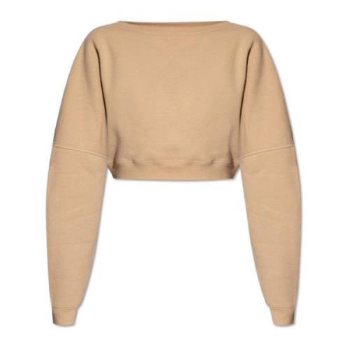 Cropped sweatshirt Saint Laurent , Beige , Dames