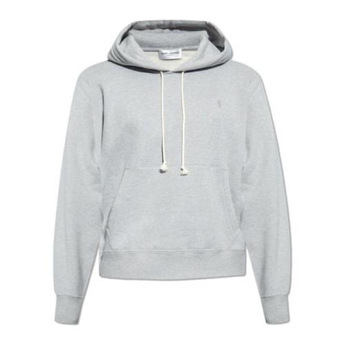 Hoodie met logo Saint Laurent , Gray , Heren