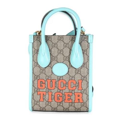 Pre-owned Leather totes Gucci Vintage , Blue , Dames