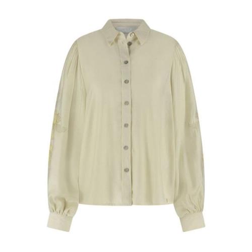 Milanova Lange Mouw Blouse Nukus , Beige , Dames