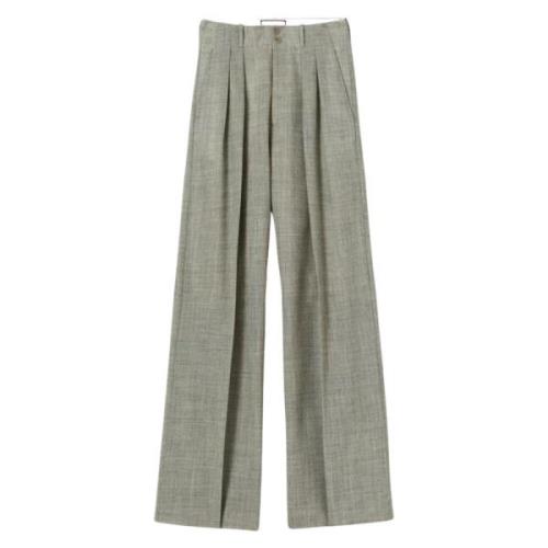 Melange Wide Leg Pants Plan C , Gray , Dames