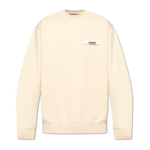 Sweatshirt met logo Jacquemus , Beige , Heren