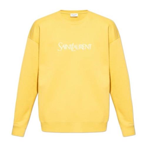 Sweatshirt met logo Saint Laurent , Yellow , Heren