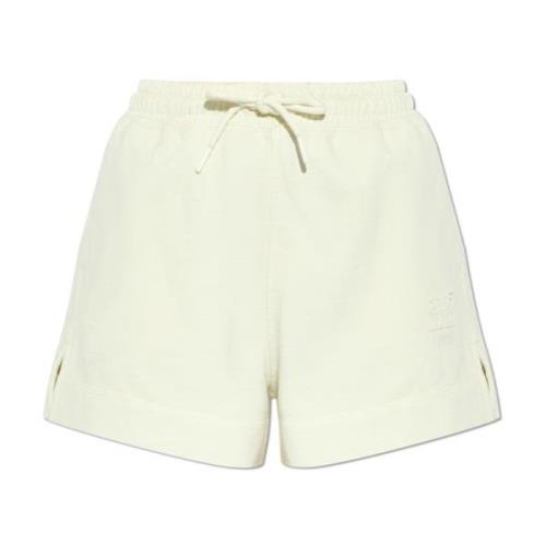 Shorts met logo Ganni , Beige , Dames